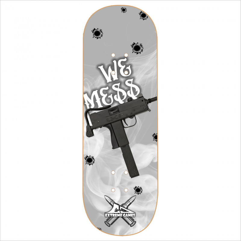 EXTREME GAMES - We Mess White 34mm Pro Fingerboard Deck