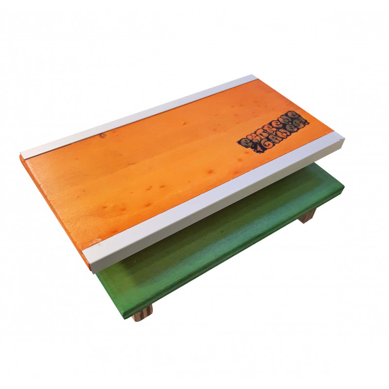 EXTREME GAMES Picnic Table Orange/Green Wood Fingerboard