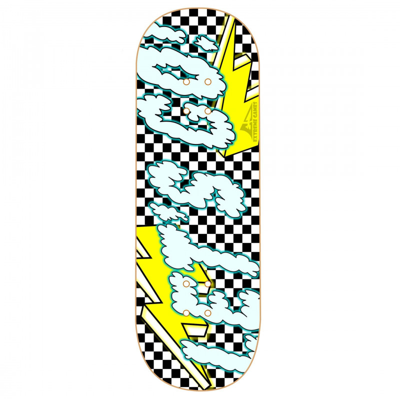 EXTREME GAMES - Let's Go Checkers Black White 32mm Standard Fingerboard Deck