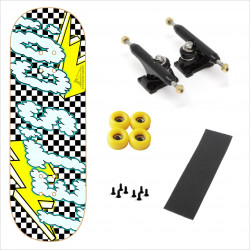 EXTREME GAMES - Let's Go Checkers Black White 32mm Standard Fingerboard Complete