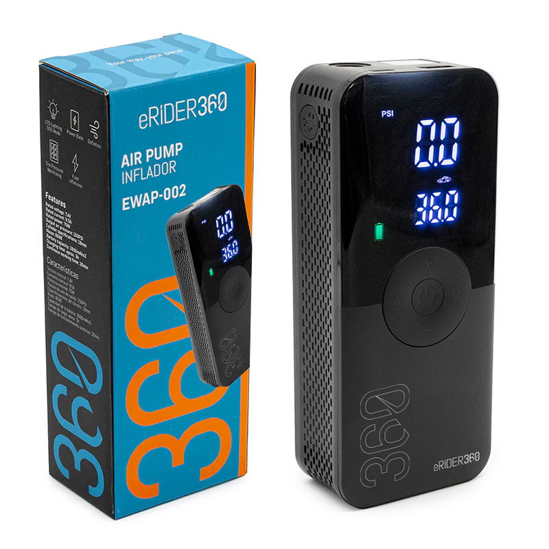 eRIDER 360 - Gonfiatore Elettrico Portatile Ricaricabile