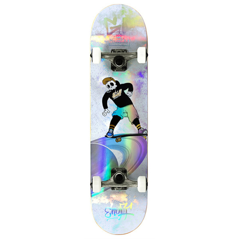 ENUFF - Skully Hologram White 7.75" x 31.5" Skateboard Complete