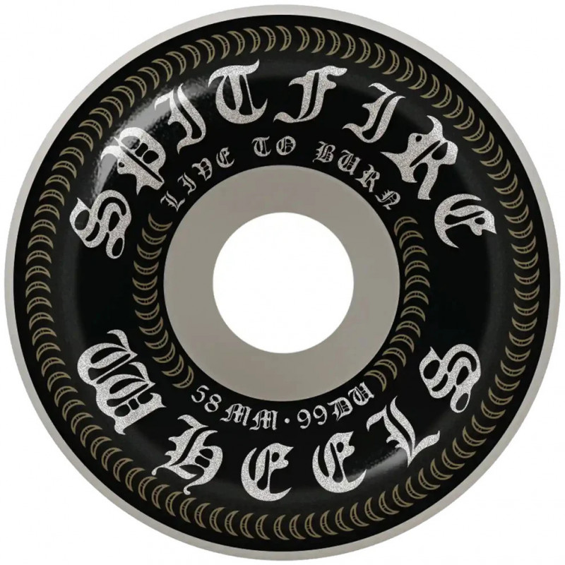 SPITFIRE - 99A Black l.O.G. Classic 58mm Wheels