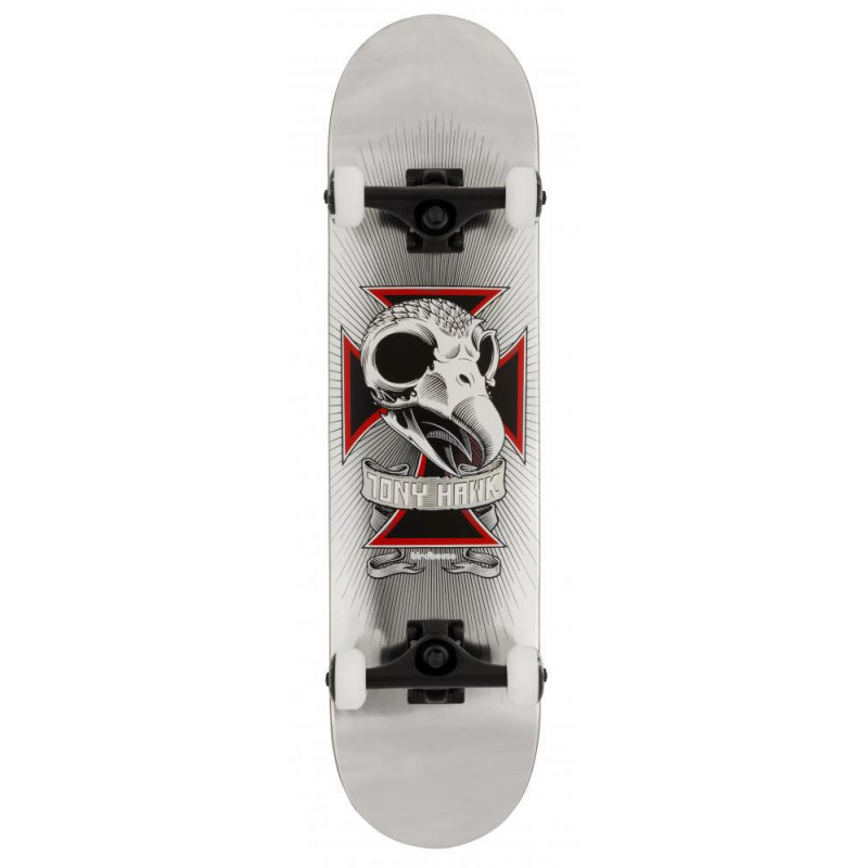 BIRDHOUSE - Stage 3 Hawk Skull 2 Chrome Silver 7.75" Skateboard Complete