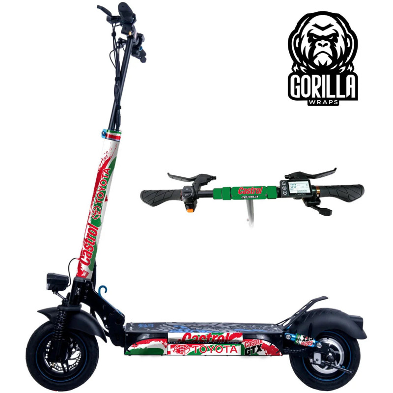GORILLA WRAPS - Castrol Smartgyro Rockway, Speedway, and Crossover Electric Scooter Vinyl Wrap