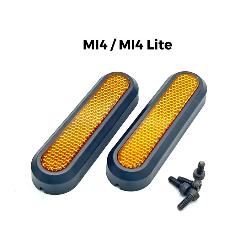 XIAOMI - Black/Yellow Rear Reflective Wheel Bolt Cover Set for MI 4 | Mi4 Lite Electric Scooter