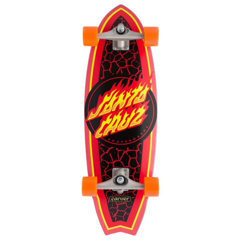 SANTA CRUZ - Flame Dot Shark Surf Skate 9.85in x 31.52in Carver CX