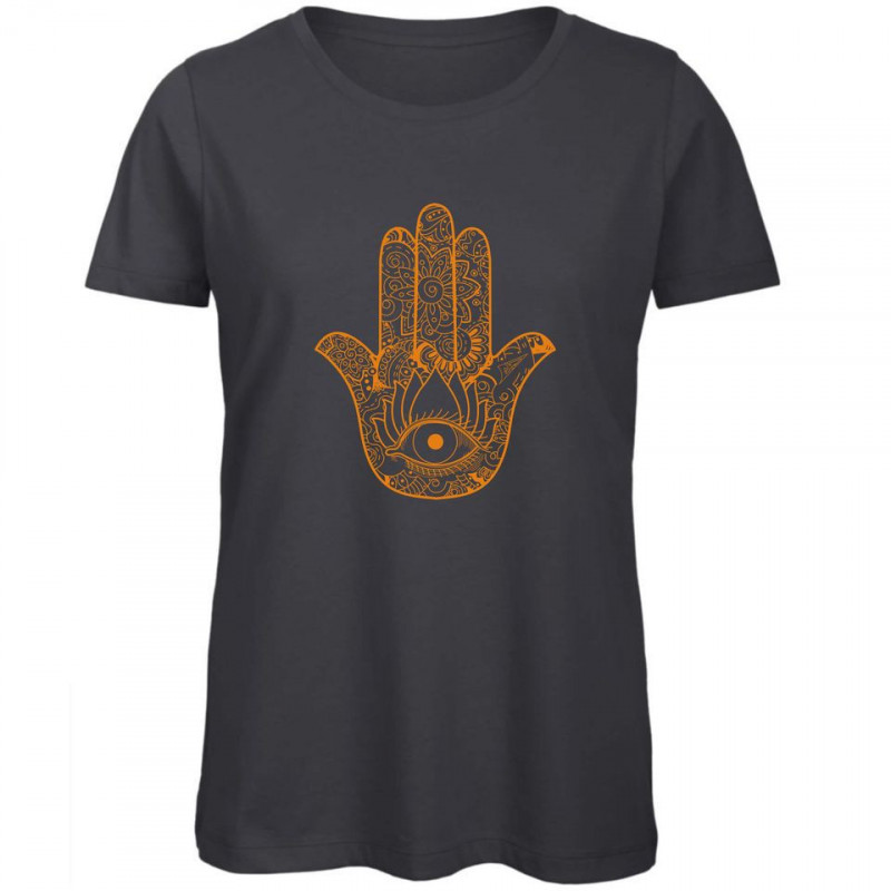 EXTREME GAMES - Dark Grey Hand Of Fatima Orange T-shirt